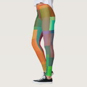 Abstracte Kleurrijke Kleur Block Art Leggings (Links)