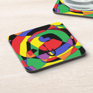 Abstracte kleurrijke kofferenkooster, verse kleure bier onderzetter
