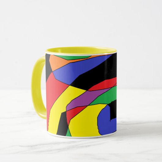 Abstracte kleurrijke koffie-Mok Mok (Voorkant links)