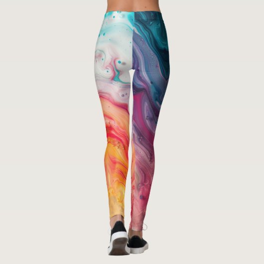 Abstracte kleurrijke kostuum Leggings (Achterkant)