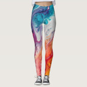 Abstracte kleurrijke kostuum Leggings (Voorkant)