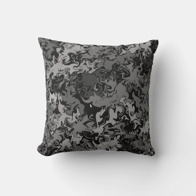 Abstracte kleurrijke kralen / zwart en wit / wit kussen (Voorkant)