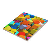 Abstracte Kleurrijke Kubussen Keramische Tegel Tegeltje (Zijkant)