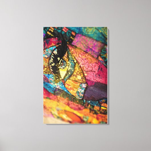 Abstracte kleurrijke kunst alleen gericht op het o canvas afdruk (Voorkant)