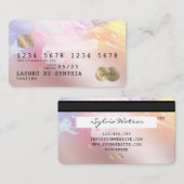 Abstracte kleurrijke kunst Credit Kaart Style Gold Visitekaartje (Voorkant / Achterkant)