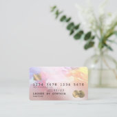 Abstracte kleurrijke kunst Credit Kaart Style Gold Visitekaartje (Staand voorkant)