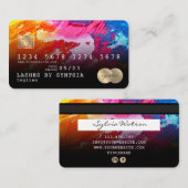 Abstracte kleurrijke kunst Credit Kaart Style Gold Visitekaartje (Voorkant / Achterkant)