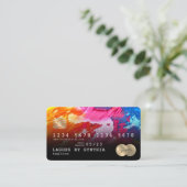 Abstracte kleurrijke kunst Credit Kaart Style Gold Visitekaartje (Staand voorkant)