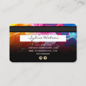 Abstracte kleurrijke kunst Credit Kaart Style Gold Visitekaartje (Achterkant)