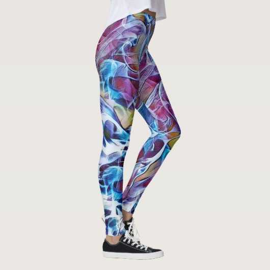 Abstracte kleurrijke kunst Leggings (Rechts)