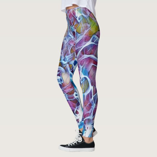 Abstracte kleurrijke kunst Leggings (Links)