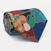 Abstracte kleurrijke kunst stropdas (Opgerold)