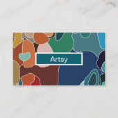 Abstracte kleurrijke kunst visitekaartje (Voorkant)