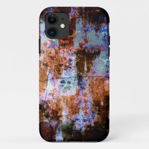 Abstracte kleurrijke kunstflorale grunge textuur iPhone 11 hoesje