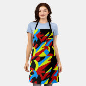 Abstracte kleurrijke kunstschilder schort (Gedragen)