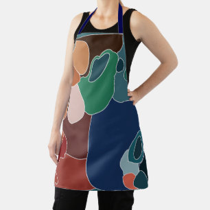 Abstracte kleurrijke kunstschilder schort