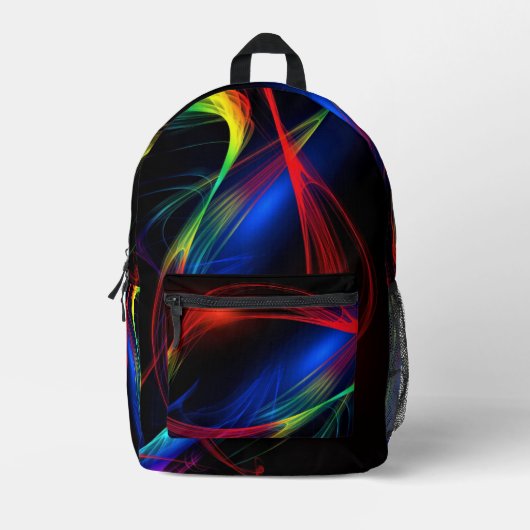 Abstracte Kleurrijke Lichten Patroon Gedrukte Rugz Bedrukte Rugzak (Voorkant)