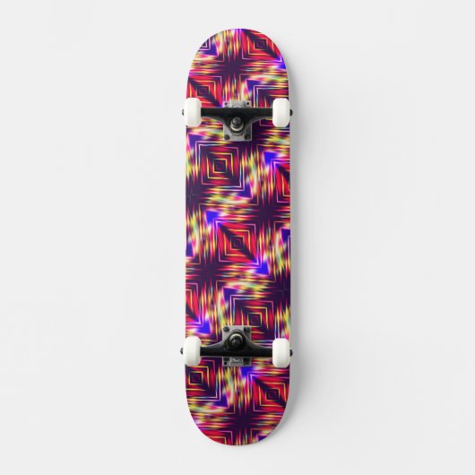 Abstracte kleurrijke lijnen persoonlijk skateboard (Voorkant)