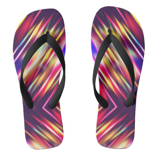 Abstracte kleurrijke lijnen teenslippers (Voetbed)