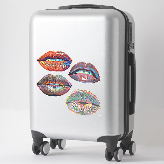 Abstracte Kleurrijke Lips Make-up Art Sticker (Koffer)
