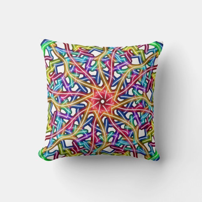 Abstracte kleurrijke Mandala Kussen (Voorkant)
