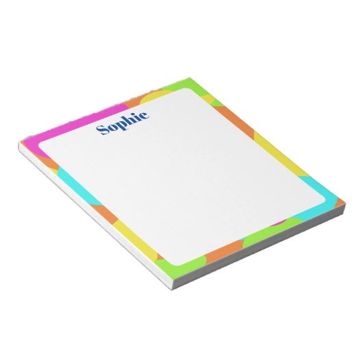 Abstracte kleurrijke moderne aangepaste naam: wegs notitieblok (Schuin)