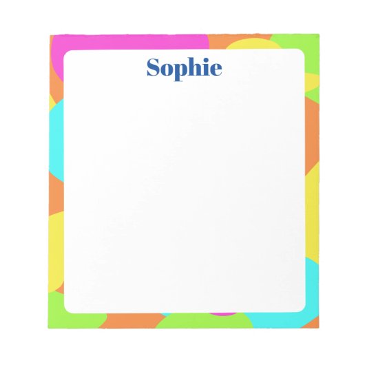 Abstracte kleurrijke moderne aangepaste naam: wegs notitieblok (Voorkant)