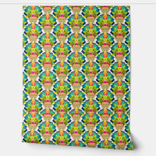 Abstracte kleurrijke moderne art deco look patroon behang