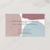 Abstracte, kleurrijke, moderne foto visitekaartje (Achterkant)