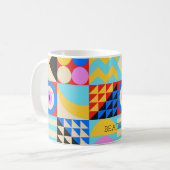 Abstracte kleurrijke moderne geometrische bewerkba koffiemok (Voorkant links)