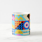 Abstracte kleurrijke moderne geometrische bewerkba koffiemok (Center)