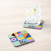 Abstracte kleurrijke moderne geometrische bier onderzetter (Rechterzijde)