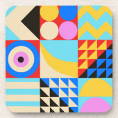 Abstracte kleurrijke moderne geometrische bier onderzetter (Voorkant)