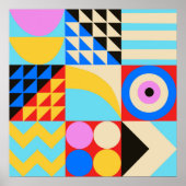 Abstracte kleurrijke moderne geometrische poster (Voorkant)
