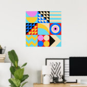 Abstracte kleurrijke moderne geometrische poster (Thuiskantoor)