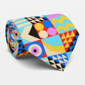 Abstracte kleurrijke moderne geometrische vormen stropdas (Opgerold)