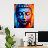 Abstracte kleurrijke moderne kunst | Boeddhaschild Poster (Thuiskantoor)