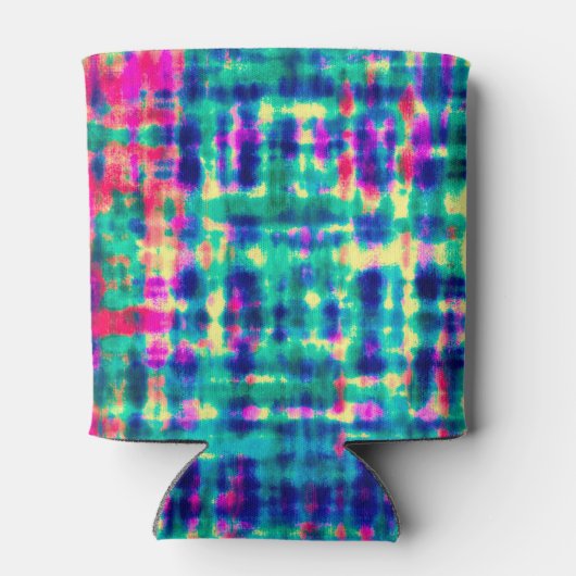 Abstracte kleurrijke moderne tie kleurstof patroon blikjeskoeler (Achterkant)