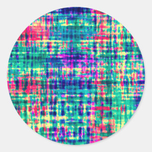 Abstracte kleurrijke moderne tie kleurstof patroon ronde sticker