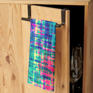 Abstracte kleurrijke moderne tie kleurstof patroon theedoek