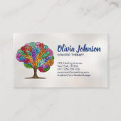 Abstracte kleurrijke mozaïekboom visitekaartje (Voorkant)