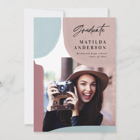 Abstracte kleurrijke multi-fotograduatie partij aankondiging (Voorkant)