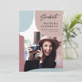 Abstracte kleurrijke multi-fotograduatie partij aankondiging (Staand voorkant)