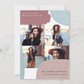 Abstracte kleurrijke multi-fotograduatie partij aankondiging (Achterkant)