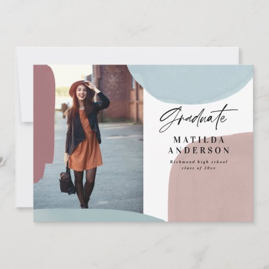 Abstracte kleurrijke multi-fotograduatie partij aankondiging (Voorkant)