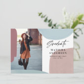 Abstracte kleurrijke multi-fotograduatie partij aankondiging (Staand voorkant)