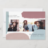 Abstracte kleurrijke multi-fotograduatie partij aankondiging (Achterkant)