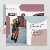 Abstracte kleurrijke multi-fotograduatie partij aankondiging (Voorkant / Achterkant)