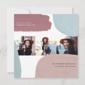 Abstracte kleurrijke multi-fotograduatie partij aankondiging (Achterkant)