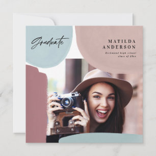 Abstracte kleurrijke multi-fotograduatie partij aankondiging